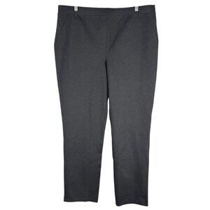 Quince Ultra Stretch Ponte Straight Leg Pants Womens XL Charcoal Pull On PT-2761